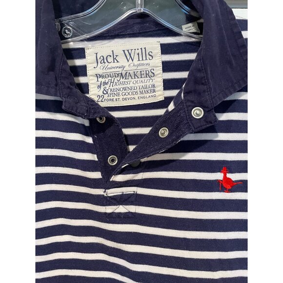 Jack Wills Mens Striped Rugby Polo Size L Preppy Academia Old Money Ivy League - Picture 4 of 13